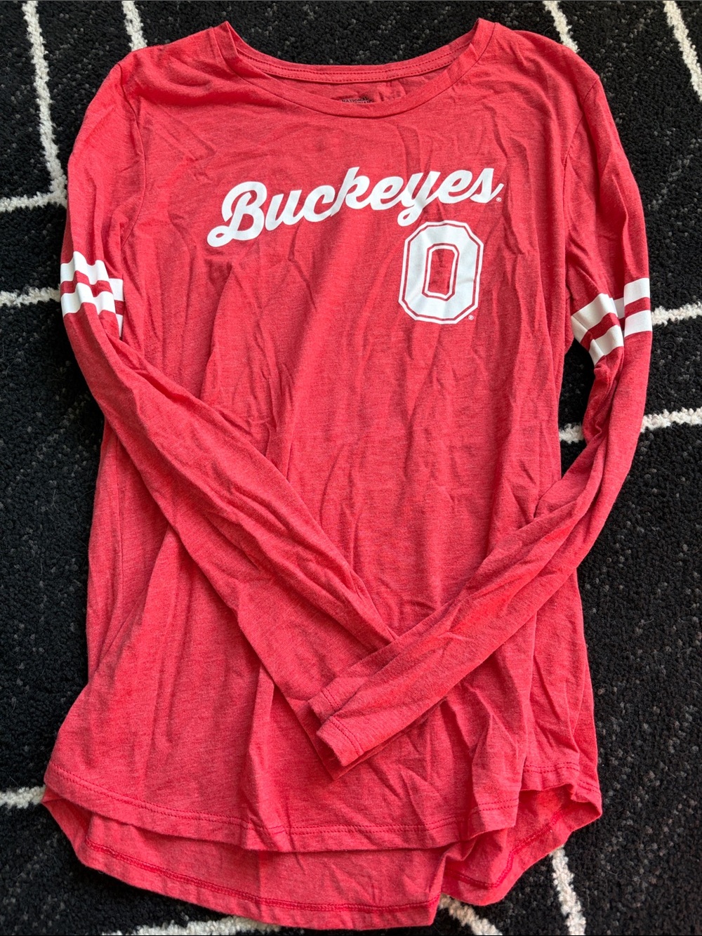 Buckeyes Red Long-Sleeve Tee with White Script